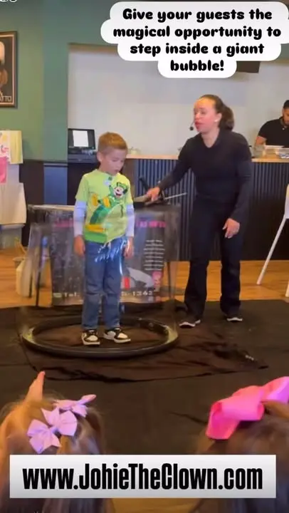 Give your guests the magical opportunity to step inside a giant bubble!�https://www.johietheclown.com
✨ Reserve your spot now or call:�☎️ 646-285-1343 ☎️

#KidsPartyEntertainer
#BirthdayClown
#Clown
#BubbleShow
#Bubbles