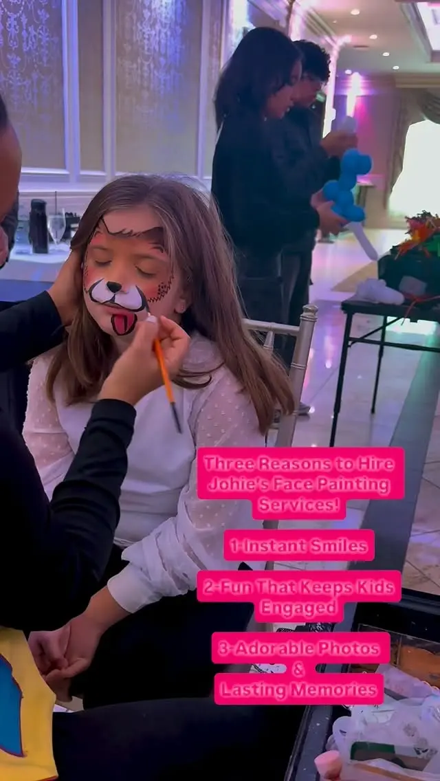 Three Reasons to Hire Johie’s Face Painting
Services!
1-Instant Smiles Excitement
2-Fun That Keeps Kids Engaged
3-Adorable Photos & Lasting Memories https://www.johietheclown.com
✨ Reserve your spot now or call: ☎️ 646-285-1343 ☎️
#Kids Party Entertainer #Children’s Party #Face Painting #Birthday Party Clown #Face Painting for Kids Balloon Twisting Party
Bubble Show for Kids Magician for Children’s Parties Clown for Birthday Party Toddler Party Entertainment Interactive Kids Entertainment Party Entertainment Near Me Kids Birthday Party Packages School Event Entertainment Family Event Entertainer Affordable Kids Party Entertainer NJClown	BergenCountyParty
JohieTheClown TopEntertainerNJ